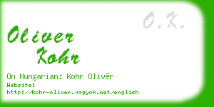 oliver kohr business card
