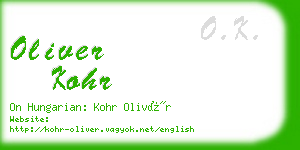 oliver kohr business card